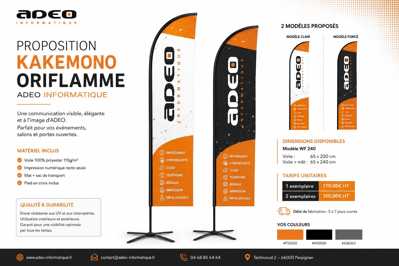 Planche de proposition kakemono réalisée pour ADEO Informatique